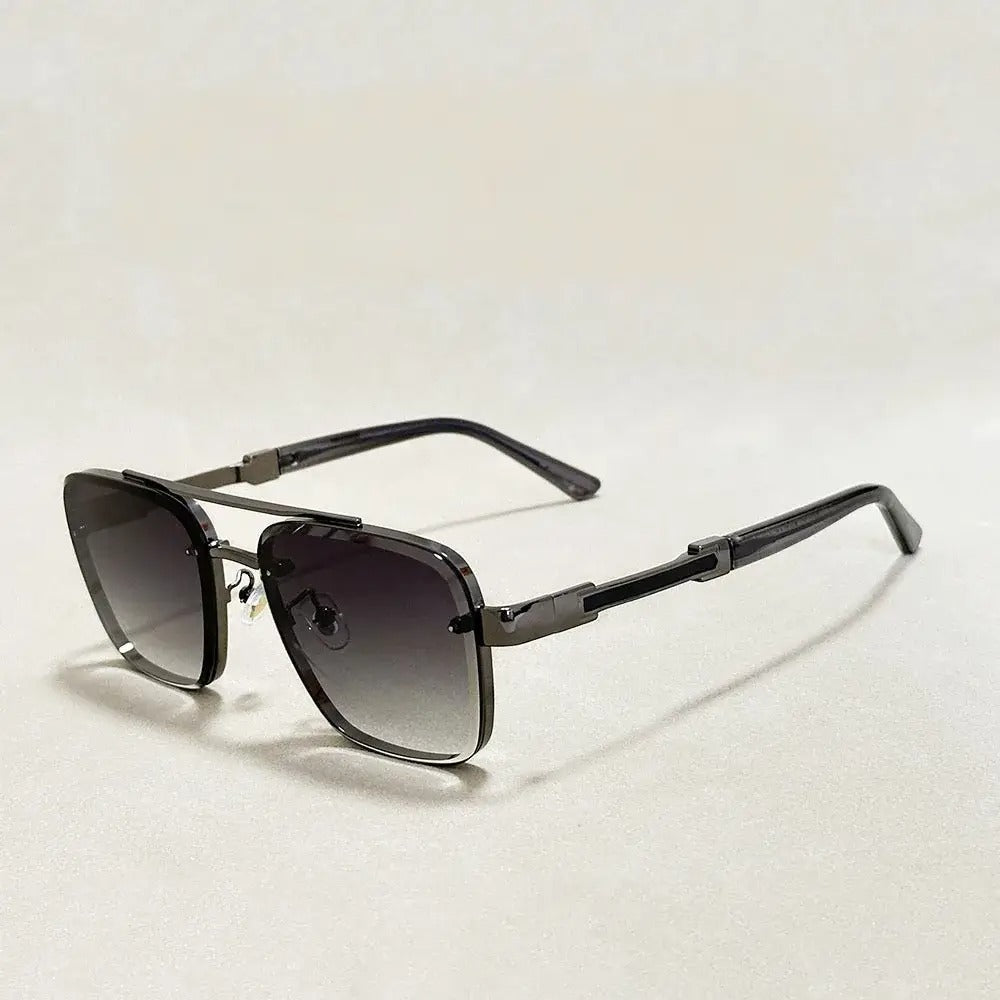 Herren Sonnenbrille mit eckigen Gläsern und Doppelsteg-Glasses for men-Alpenkind