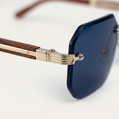 Herren Sonnenbrille mit geometrischen Gläsern und Metallsteg-Glasses for men-Alpenkind