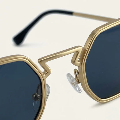Herren Sonnenbrille mit geometrischer Vollrandfassung und Winkelsteg-Glasses for men-Alpenkind