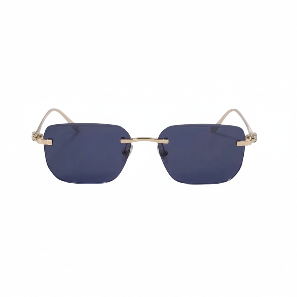Herren Sonnenbrille mit quadratischen Gläsern und verziertem Bügeldetail-Glasses for men-Alpenkind