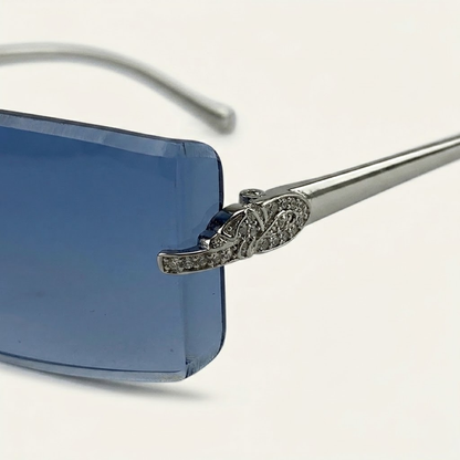 Herren Sonnenbrille mit rechteckigen Gläsern und dekorativem Bügeldetail-Glasses for men-Alpenkind
