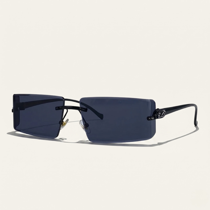 Herren Sonnenbrille mit rechteckigen Gläsern und dekorativem Bügeldetail-Glasses for men-Alpenkind
