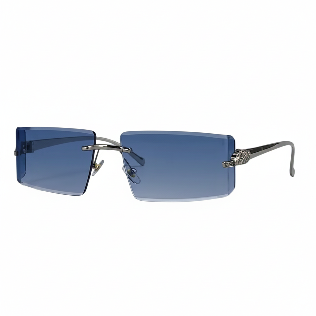 Herren Sonnenbrille mit rechteckigen Gläsern und dekorativem Bügeldetail-Glasses for men-Alpenkind