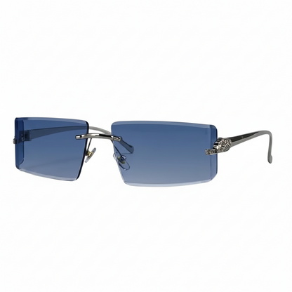 Herren Sonnenbrille mit rechteckigen Gläsern und dekorativem Bügeldetail-Glasses for men-Alpenkind