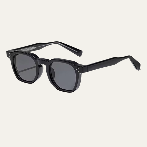 Herren Sonnenbrille mit transparenter eckiger Fassung und gemusterten Bügeln-Glasses for men-Alpenkind