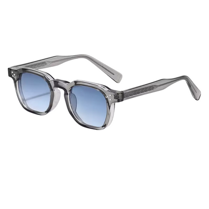 Herren Sonnenbrille mit transparenter eckiger Fassung und gemusterten Bügeln-Glasses for men-Alpenkind