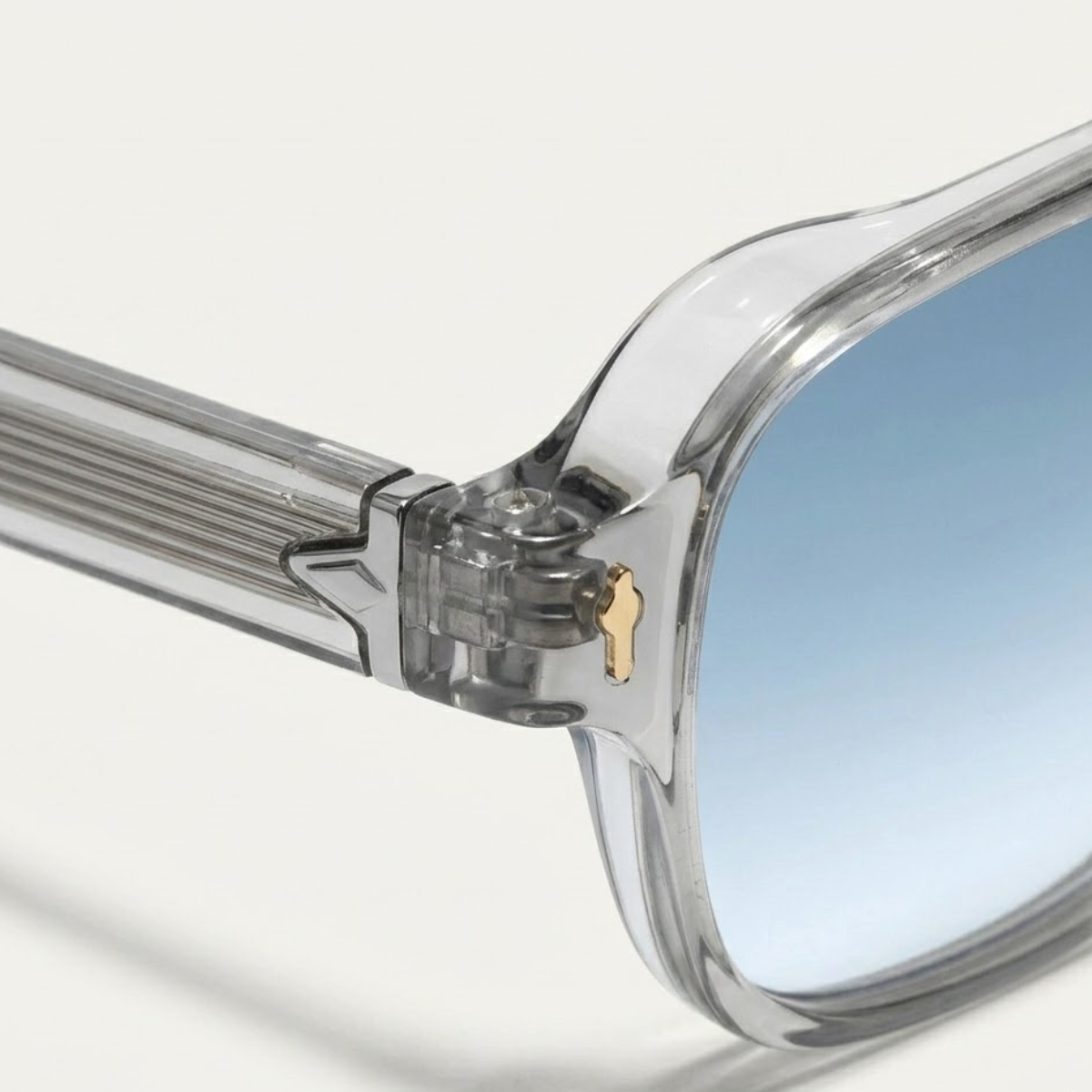 Herren Sonnenbrille mit transparenter eckiger Fassung und gerippten Bügeln-Glasses for men-Alpenkind