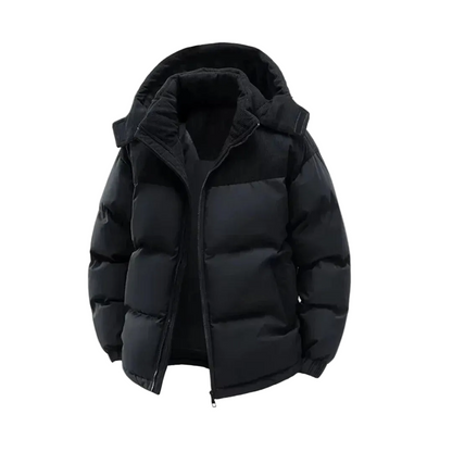 Herren Steppjacke mit Kapuze und Kordstruktur-Men Outerwear-Alpenkind