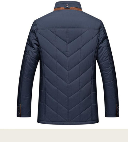 Herren-Steppjacke mit Kunstfellkragen und Knopfverschluss-Jackets for men-Alpenkind