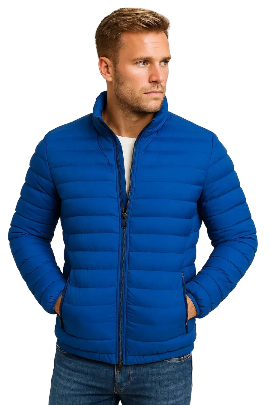 Herren Steppjacke mit Stehkragen und Reißverschluss-Men Jackets-Alpenkind