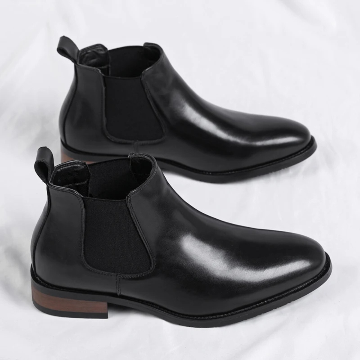 Herren Stiefeletten mit elastischen Seiteneinsätzen und Zuglaschen-Men Footwear-Alpenkind