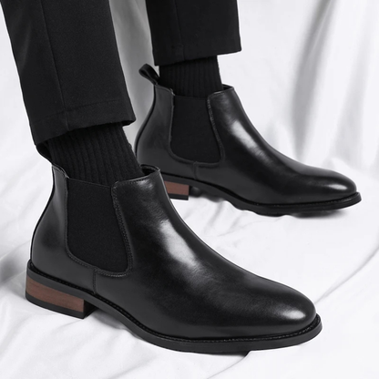Herren Stiefeletten mit elastischen Seiteneinsätzen und Zuglaschen-Men Footwear-Alpenkind