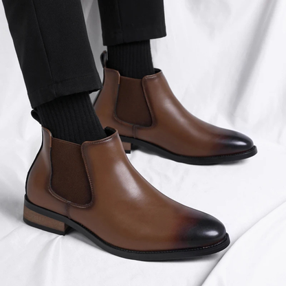 Herren Stiefeletten mit elastischen Seiteneinsätzen und Zuglaschen-Men Footwear-Alpenkind