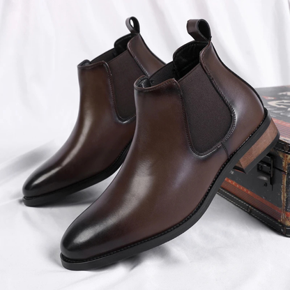 Herren Stiefeletten mit elastischen Seiteneinsätzen und Zuglaschen-Men Footwear-Alpenkind