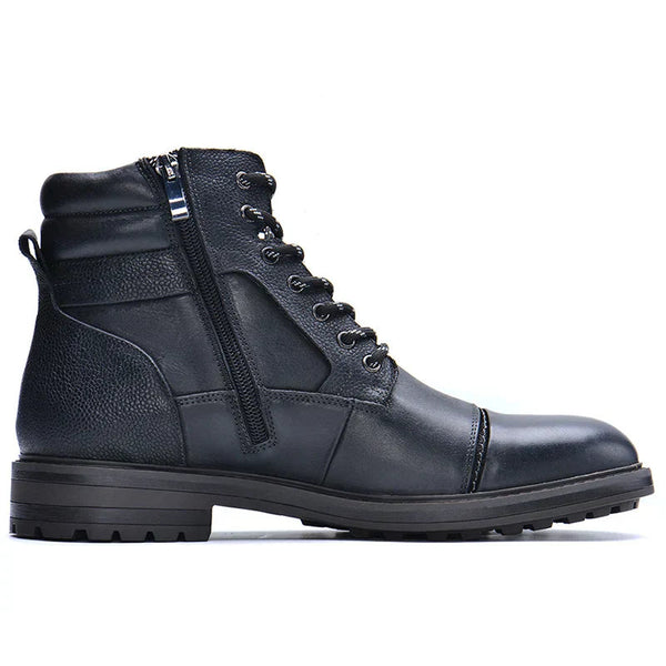 Herren-Stiefeletten mit seitlichem Reißverschluss und Schnürung-Men's Shoes-Alpenkind