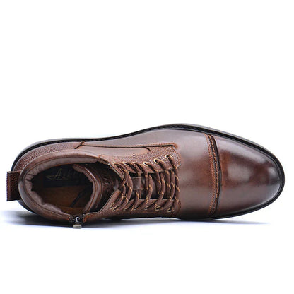 Herren-Stiefeletten mit seitlichem Reißverschluss und Schnürung-Men's Shoes-Alpenkind