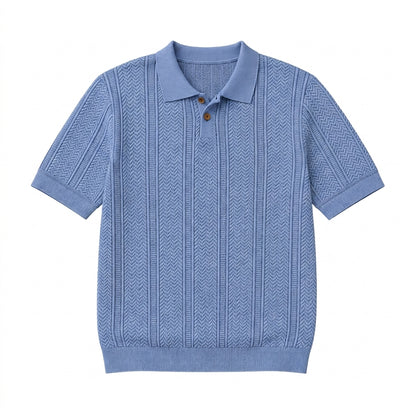 Herren Strick-Poloshirt mit Knopfleiste-Shirts for men-Alpenkind