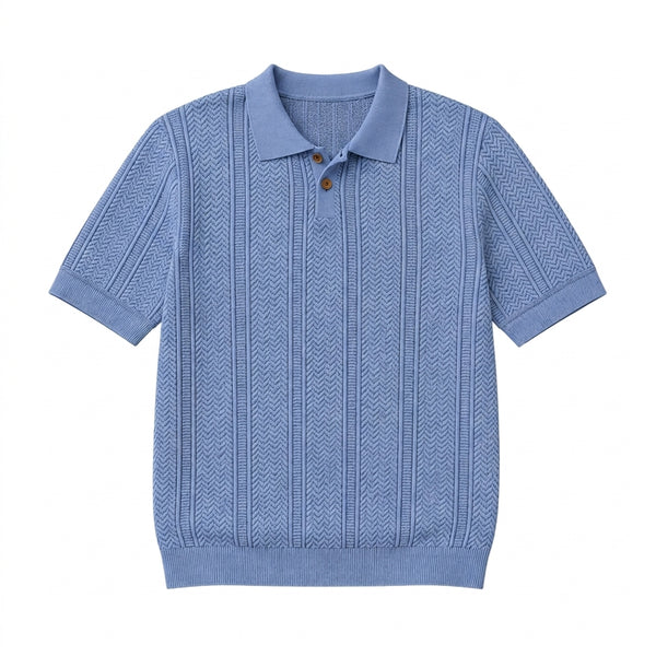 Herren Strick-Poloshirt mit Knopfleiste-Shirts for men-Alpenkind