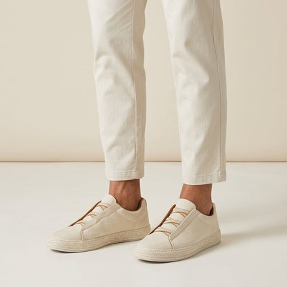 Herren Strick-Slip-On-Sneaker mit Jute-Besatz-Footwear for men-Alpenkind