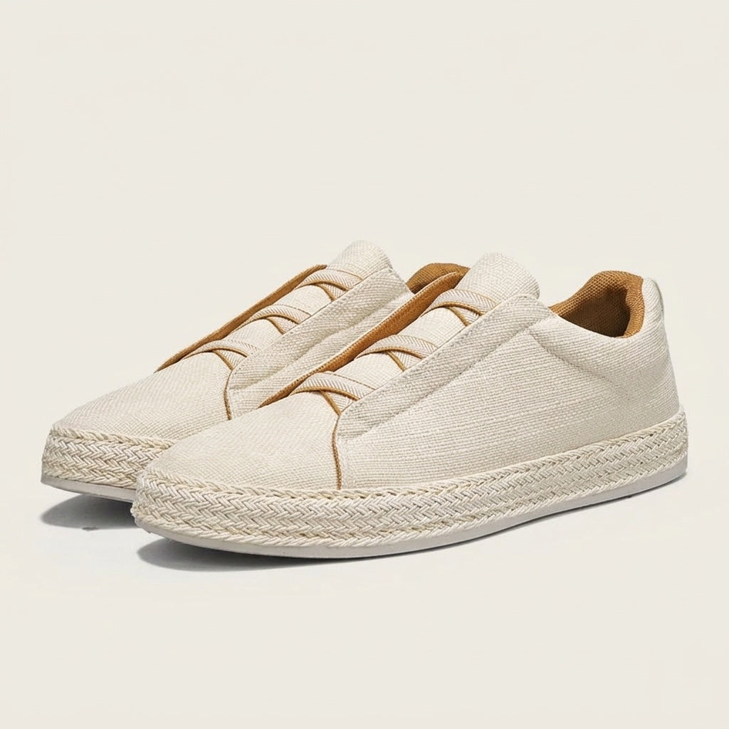 Herren Strick-Slip-On-Sneaker mit Jute-Besatz-Footwear for men-Alpenkind