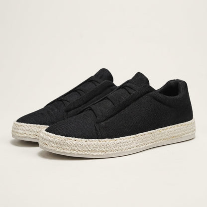 Herren Strick-Slip-On-Sneaker mit Jute-Besatz-Footwear for men-Alpenkind