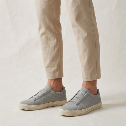 Herren Strick-Slip-On-Sneaker mit Jute-Besatz-Footwear for men-Alpenkind