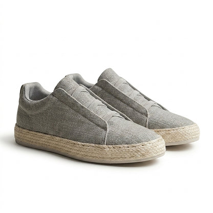 Herren Strick-Slip-On-Sneaker mit Jute-Besatz-Footwear for men-Alpenkind
