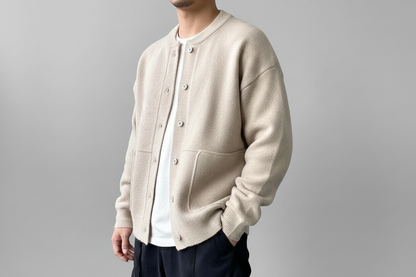 Herren Strickjacke mit Knopfleiste und Rundhalsausschnitt-Men Cardigans-Alpenkind