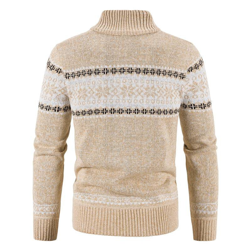 Herren Strickjacke mit Reißverschluss und Stehkragen-Men Cardigans-Alpenkind