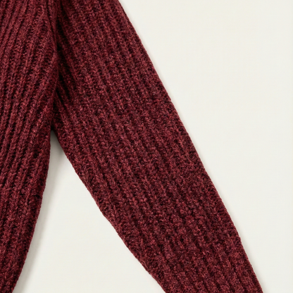 Herren-Strickjacke mit Schalkragen und grobem Strickmuster-Cardigan for men-Alpenkind