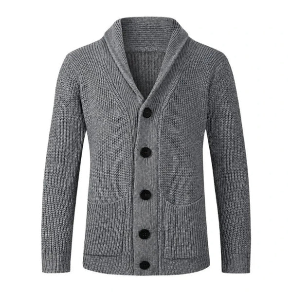 Herren Strickjacke mit Schalkragen und Knopfleiste-Cardigan for men-Alpenkind