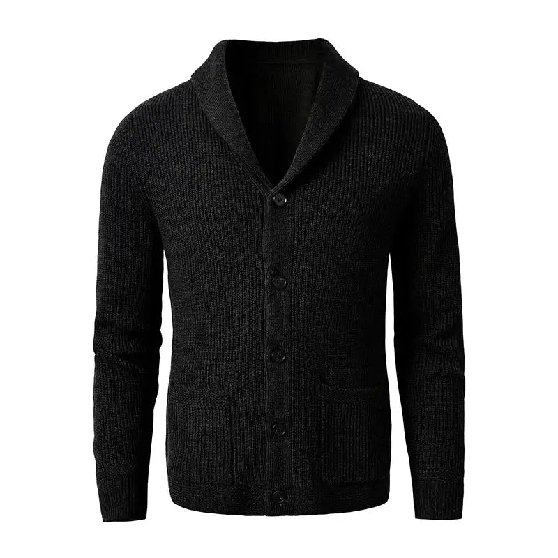 Herren Strickjacke mit Schalkragen und Knopfleiste-Cardigan for men-Alpenkind