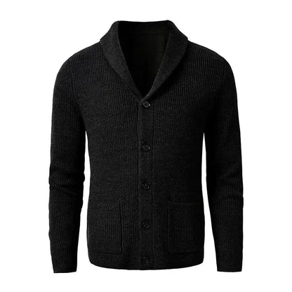 Herren Strickjacke mit Schalkragen und Knopfleiste-Cardigan for men-Alpenkind