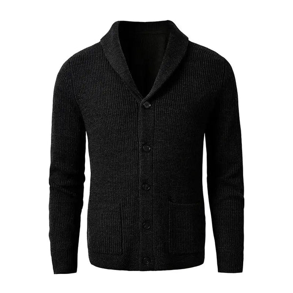 Herren Strickjacke mit Schalkragen und Knopfleiste-Cardigan for men-Alpenkind