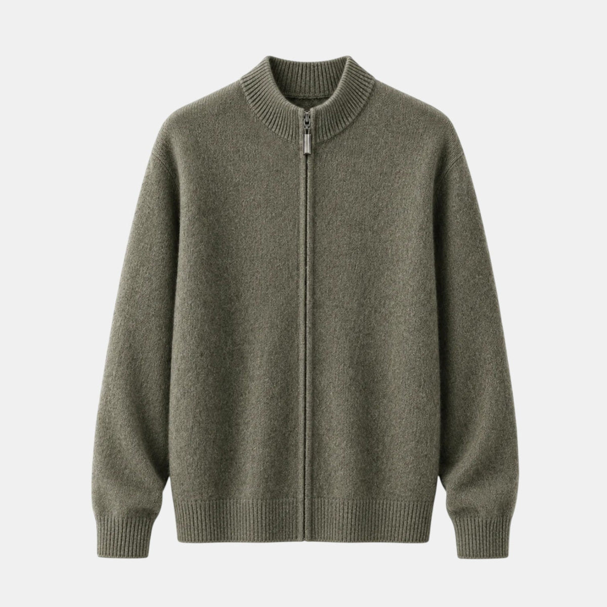 Herren-Strickjacke mit Stehkragen und durchgehendem Reißverschluss-Jackets for men-Alpenkind