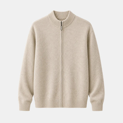 Herren-Strickjacke mit Stehkragen und durchgehendem Reißverschluss-Jackets for men-Alpenkind