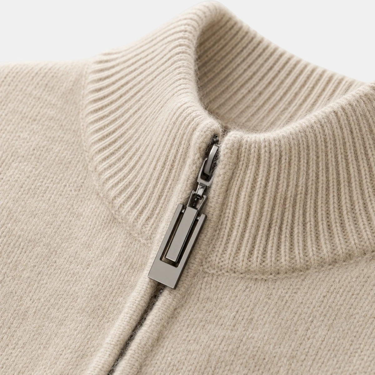 Herren-Strickjacke mit Stehkragen und durchgehendem Reißverschluss-Jackets for men-Alpenkind