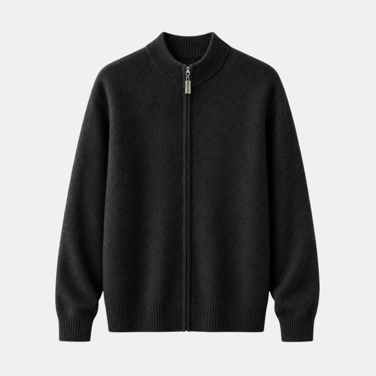 Herren-Strickjacke mit Stehkragen und durchgehendem Reißverschluss-Jackets for men-Alpenkind
