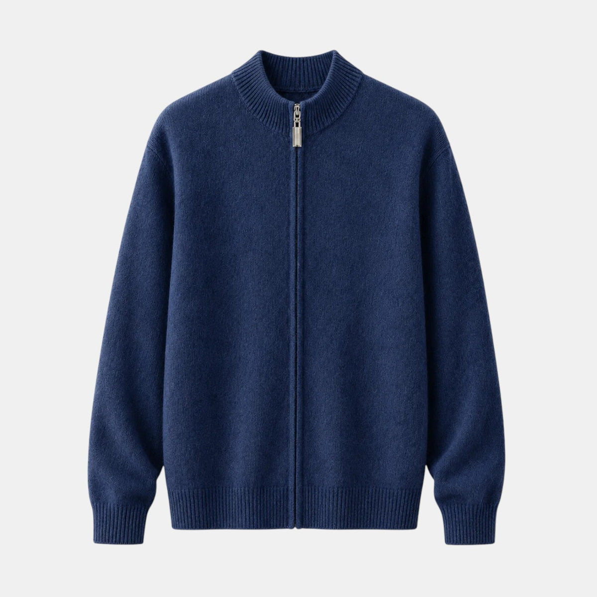 Herren-Strickjacke mit Stehkragen und durchgehendem Reißverschluss-Jackets for men-Alpenkind