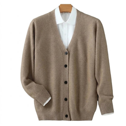 Herren-Strickjacke mit V-Ausschnitt und Knopfleiste-Cardigan for men-Alpenkind