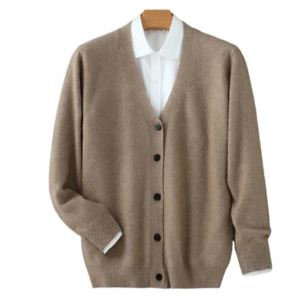Herren-Strickjacke mit V-Ausschnitt und Knopfleiste-Cardigan for men-Alpenkind