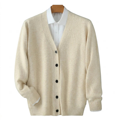 Herren-Strickjacke mit V-Ausschnitt und Knopfleiste-Cardigan for men-Alpenkind