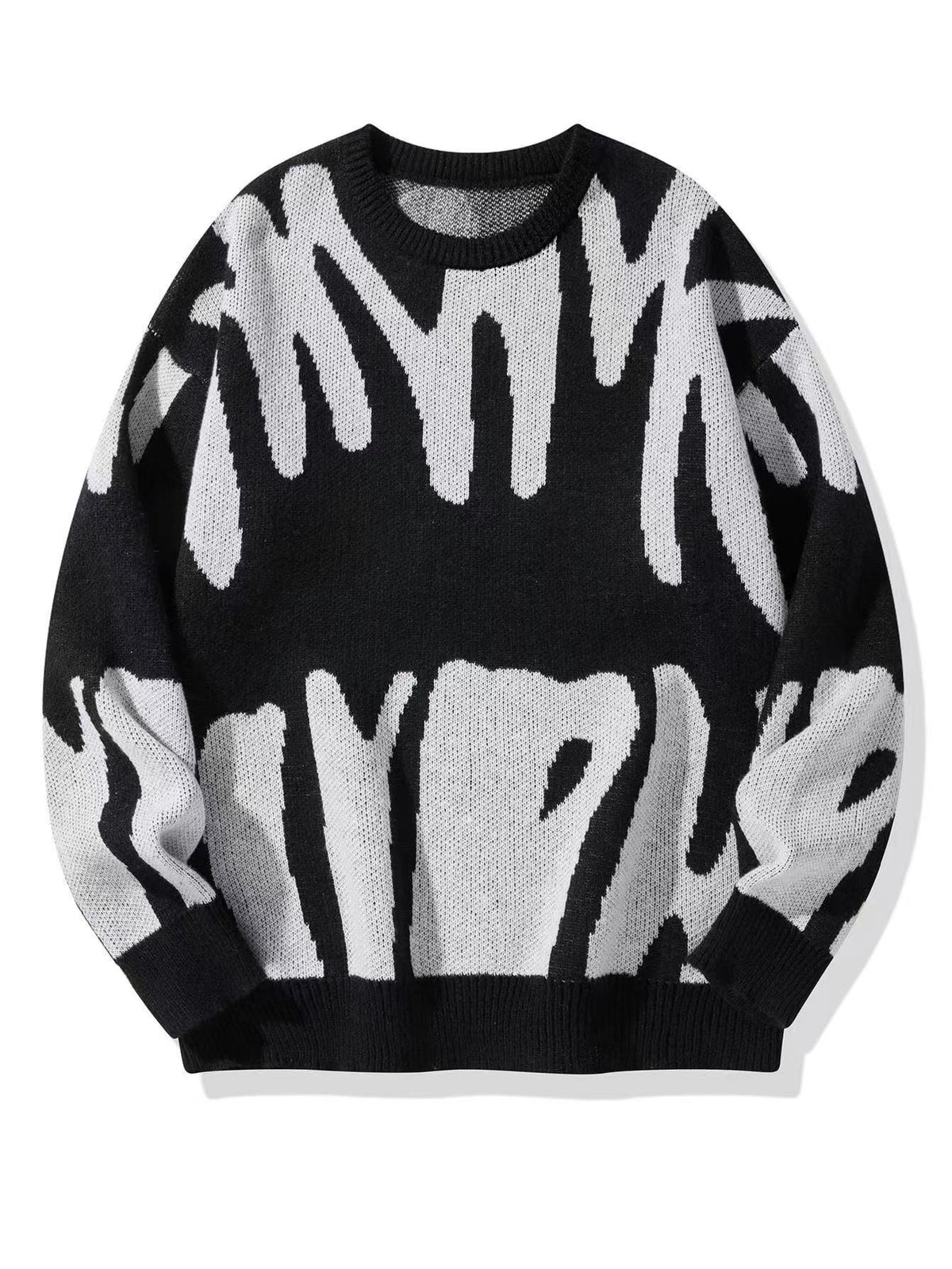 Herren-Strickpullover mit Rundhalsausschnitt und Grafikmuster-Sweaters for men-Alpenkind