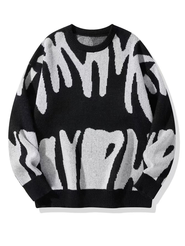 Herren-Strickpullover mit Rundhalsausschnitt und Grafikmuster-Sweaters for men-Alpenkind