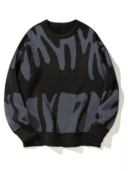 Herren-Strickpullover mit Rundhalsausschnitt und Grafikmuster-Sweaters for men-Alpenkind