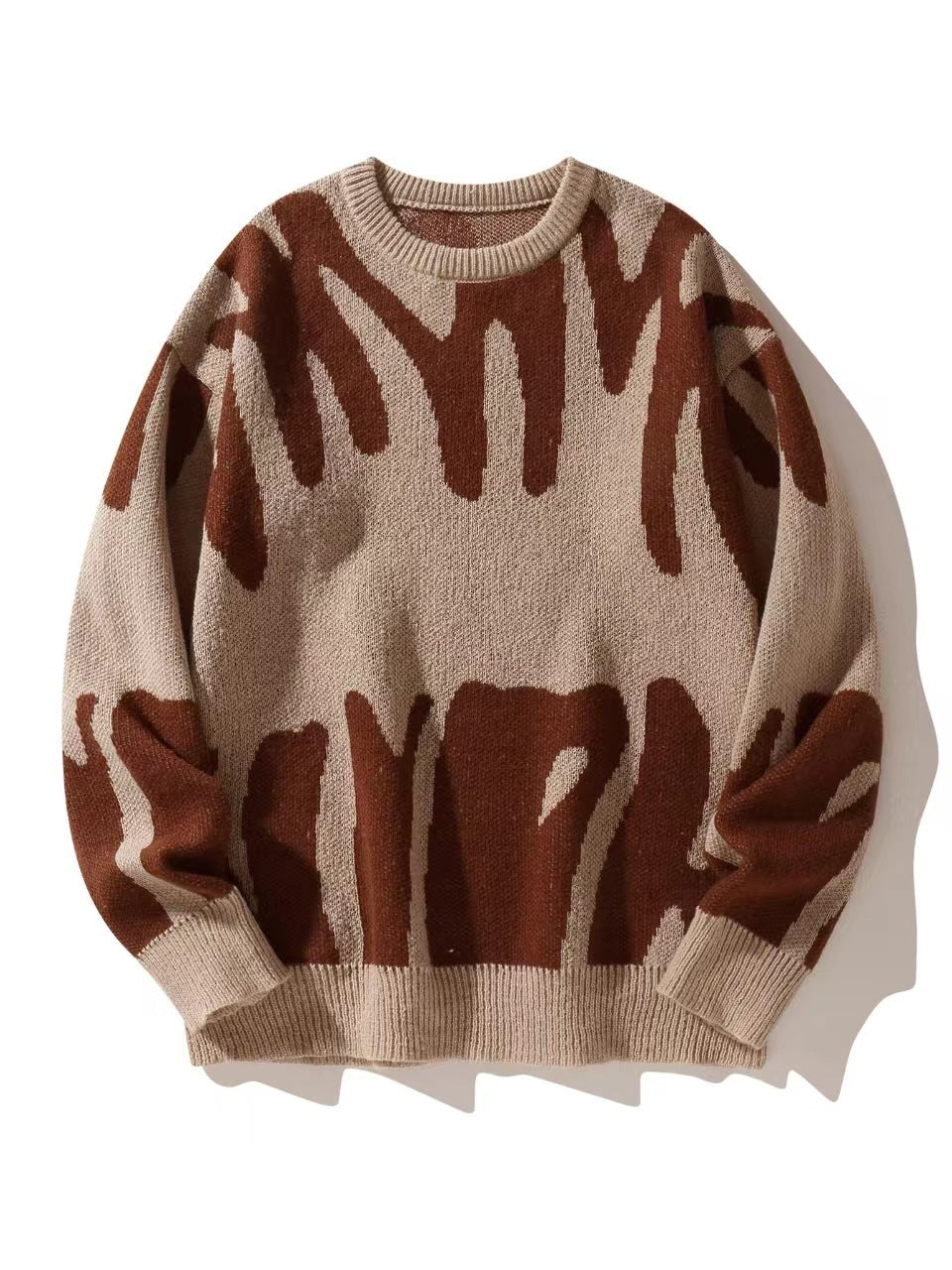 Herren-Strickpullover mit Rundhalsausschnitt und Grafikmuster-Sweaters for men-Alpenkind
