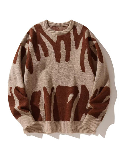 Herren-Strickpullover mit Rundhalsausschnitt und Grafikmuster-Sweaters for men-Alpenkind