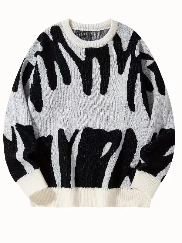 Herren-Strickpullover mit Rundhalsausschnitt und Grafikmuster-Sweaters for men-Alpenkind
