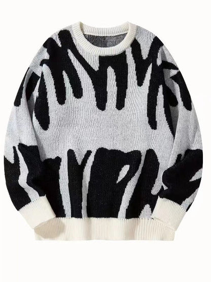 Herren-Strickpullover mit Rundhalsausschnitt und Grafikmuster-Sweaters for men-Alpenkind