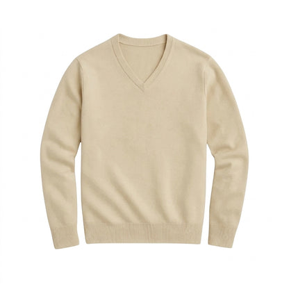 Herren-Strickpullover mit V-Ausschnitt und langen Ärmeln-Sweaters for men-Alpenkind